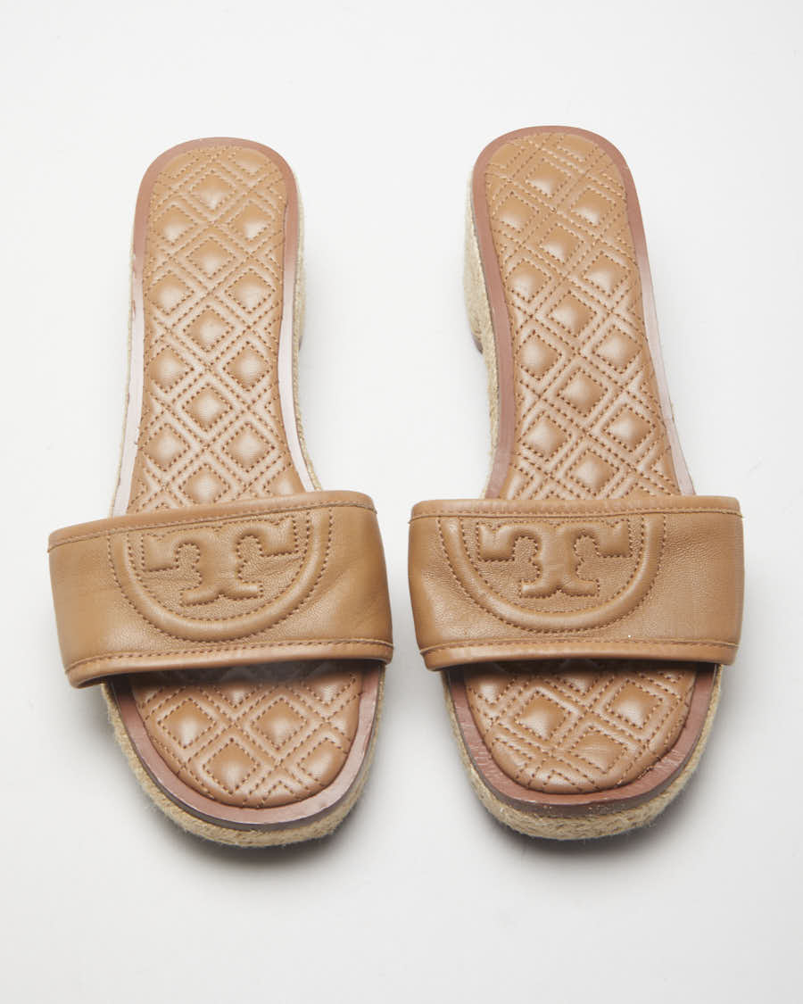 Brown Tory Burch Woven Sandals