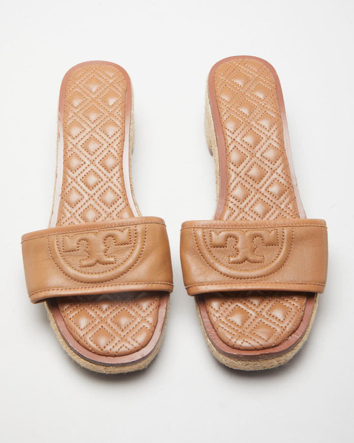 Brown Tory Burch Woven Sandals