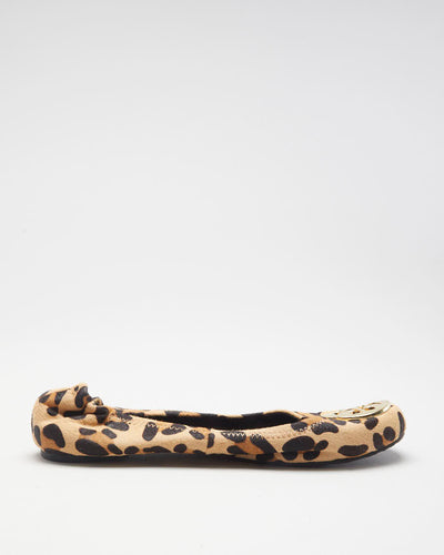 Leopard Print Tory Burch Calf Hair Reva Ballet Flats - 6.5