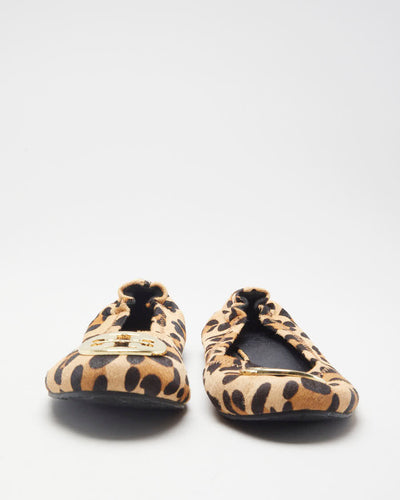 Leopard Print Tory Burch Calf Hair Reva Ballet Flats - 6.5