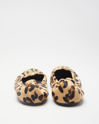 Leopard Print Tory Burch Calf Hair Reva Ballet Flats - 6.5