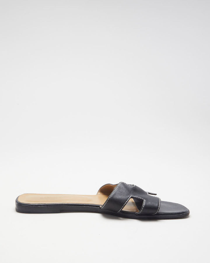 Black Hermes Oran Sandals - UK 6