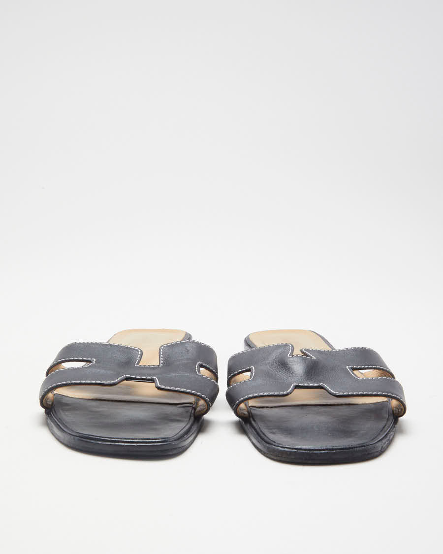 Black Hermes Oran Sandals - UK 6