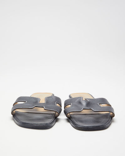 Black Hermes Oran Sandals - UK 6