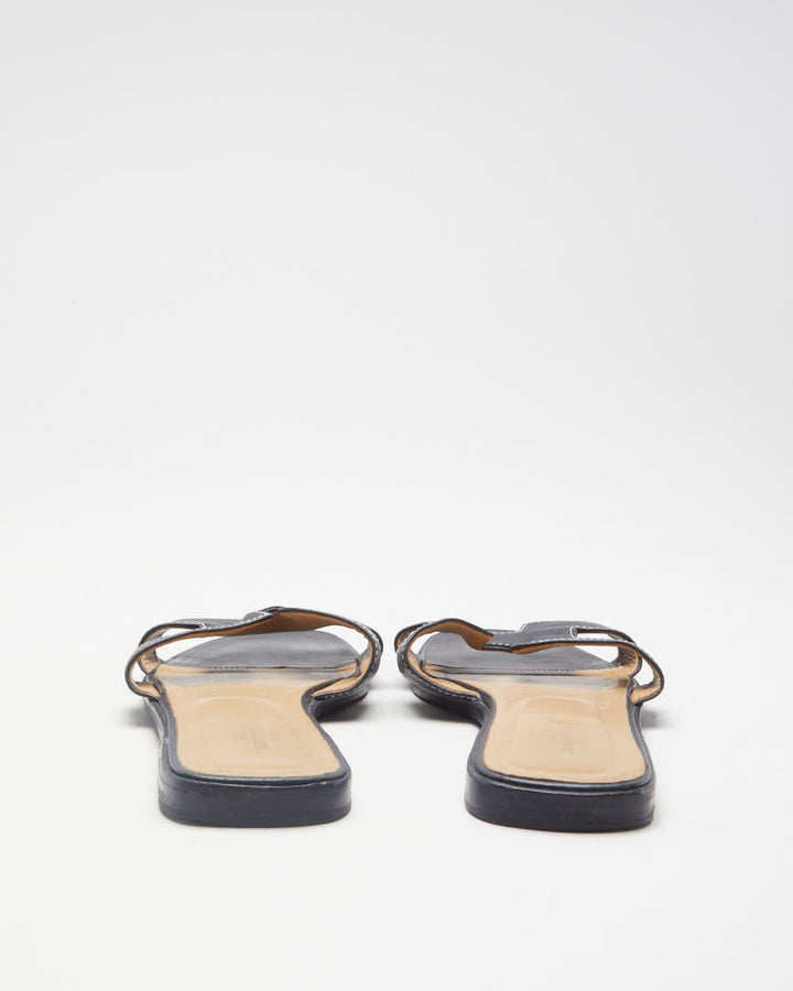 Black Hermes Oran Sandals - UK 6