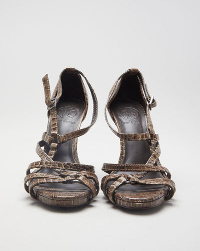 Crocodile Print Tory Burch Heels - UK 4