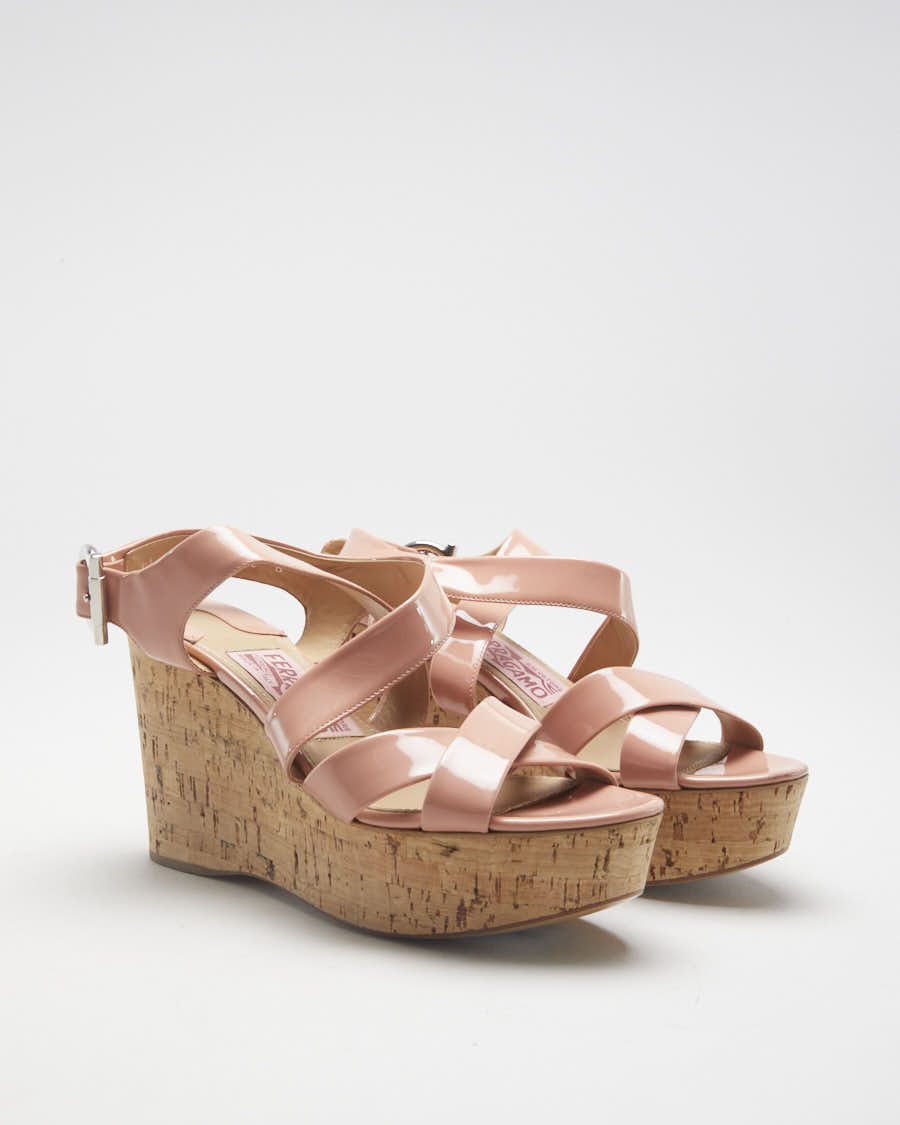 Pink Salvatore Ferragamo Wedge Heels - UK 2.5