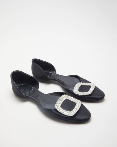 Black Roger Vivier Chips Strass Ballet Flats - UK 3.5
