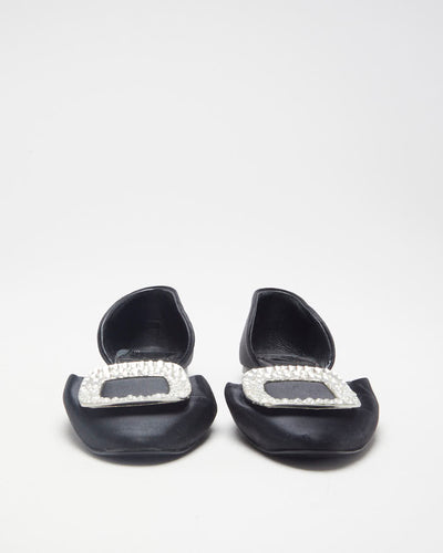 Black Roger Vivier Chips Strass Ballet Flats - UK 3.5