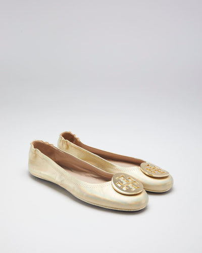 Tory Burch Gold Holographic Ballet Flats - US 6.5