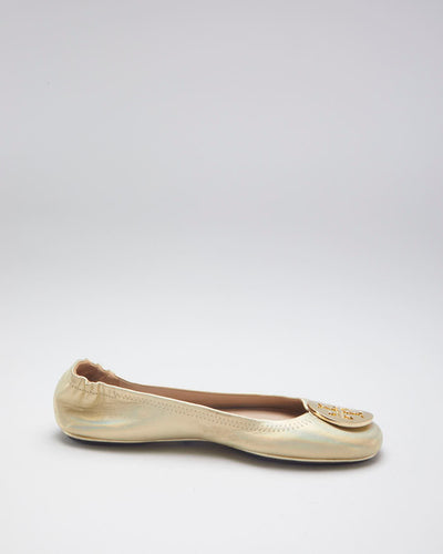 Tory Burch Gold Holographic Ballet Flats - US 6.5