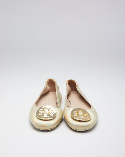 Tory Burch Gold Holographic Ballet Flats - US 6.5
