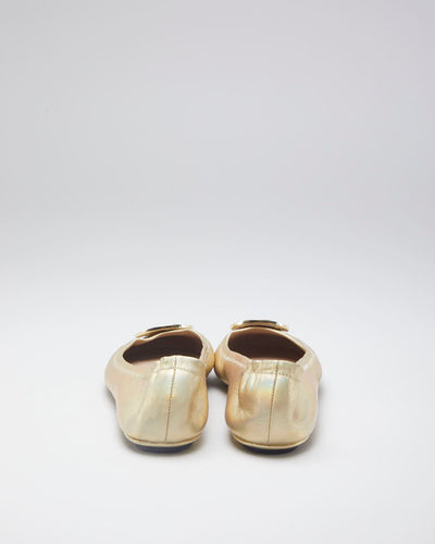 Tory Burch Gold Holographic Ballet Flats - US 6.5