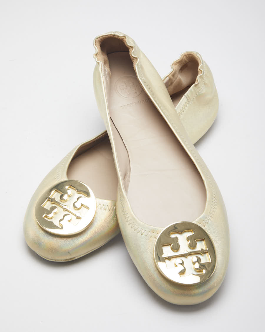 Tory Burch Gold Holographic Ballet Flats - US 6.5