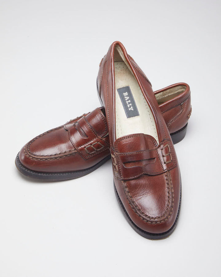 Vintage Bally Brown Leather Loafers - EUR 36