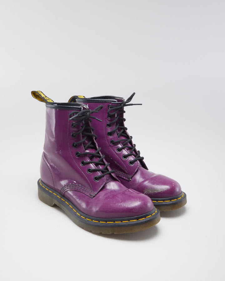 Womens Purple Dr Martens Patent Leather Boots