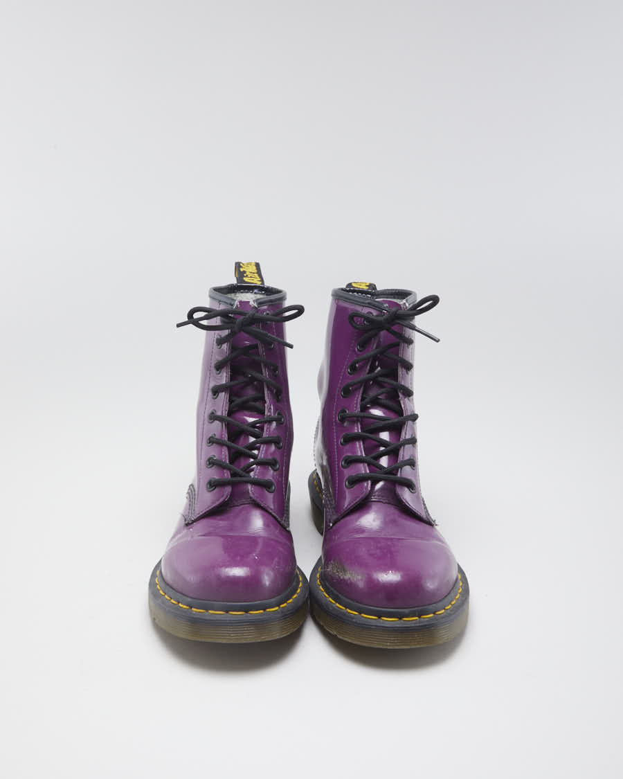 Womens Purple Dr Martens Patent Leather Boots - 6