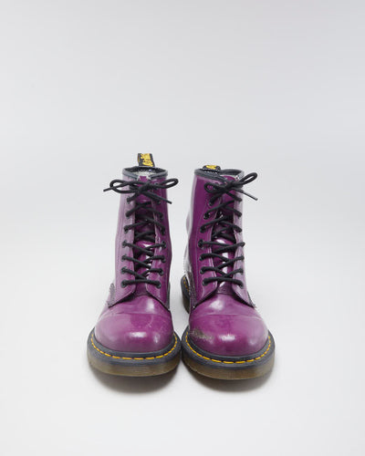 Womens Purple Dr Martens Patent Leather Boots - 6