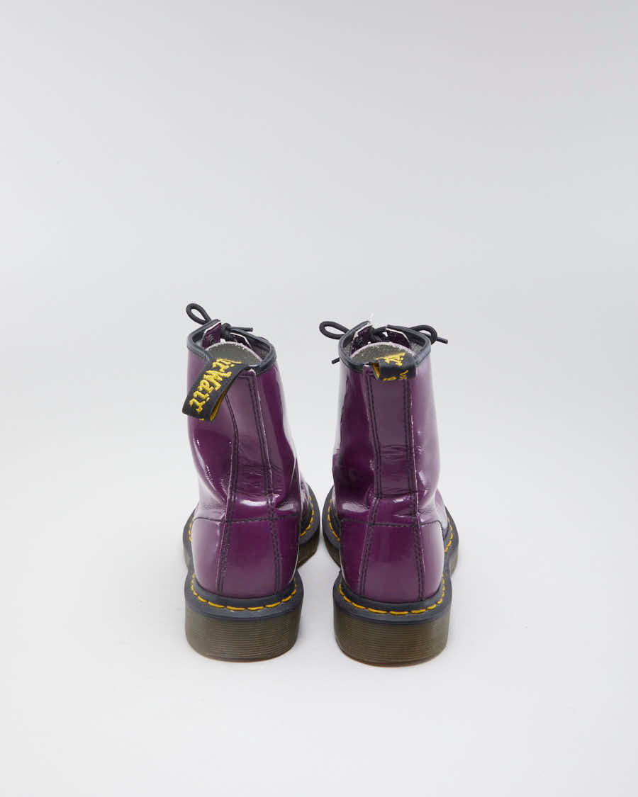 Womens Purple Dr Martens Patent Leather Boots - 6