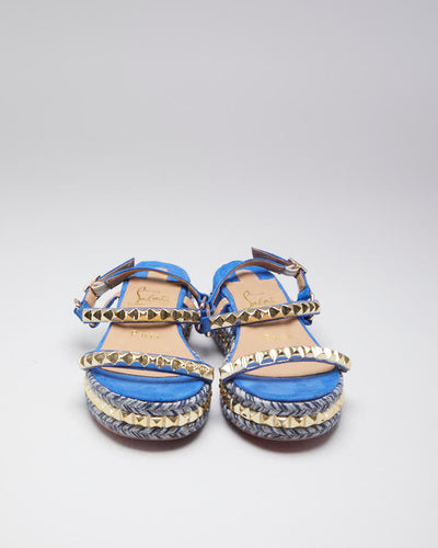 Women's Blue Christian Louboutin Platform Sandals - 5