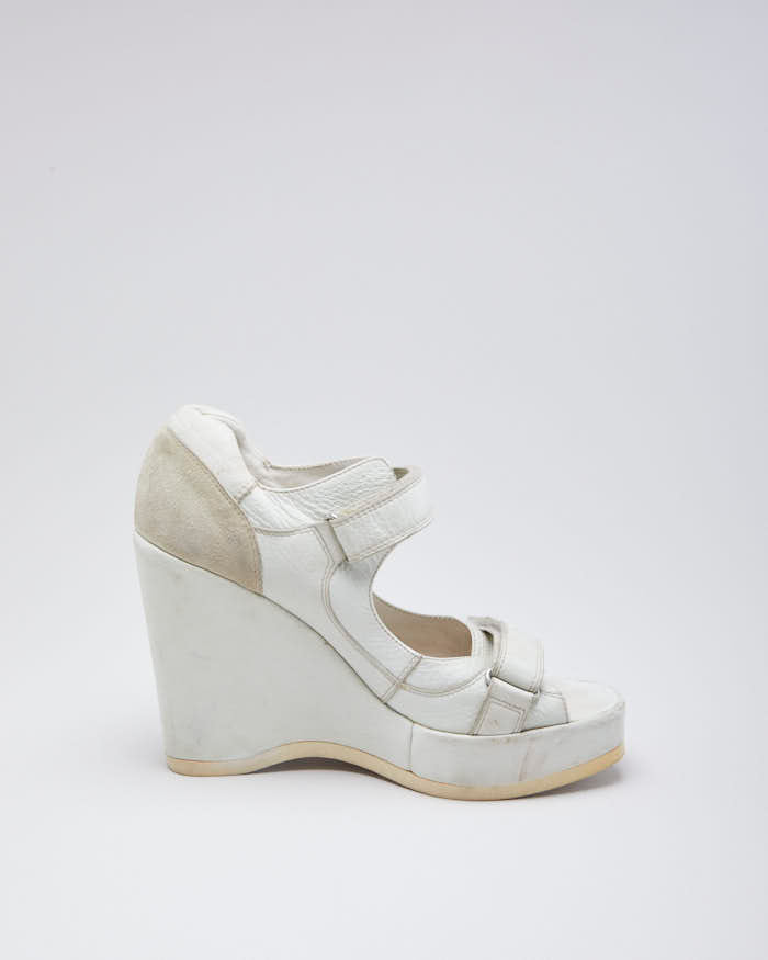 Vintage Woman's Cream Mui Mui Wedges - UK6