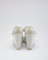 Vintage Woman's Cream Mui Mui Wedges - UK6