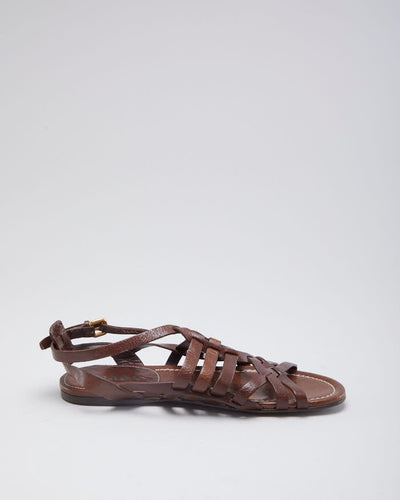 Vintage Woman's Brown Prada Leather Gladiator sandals - UK 3
