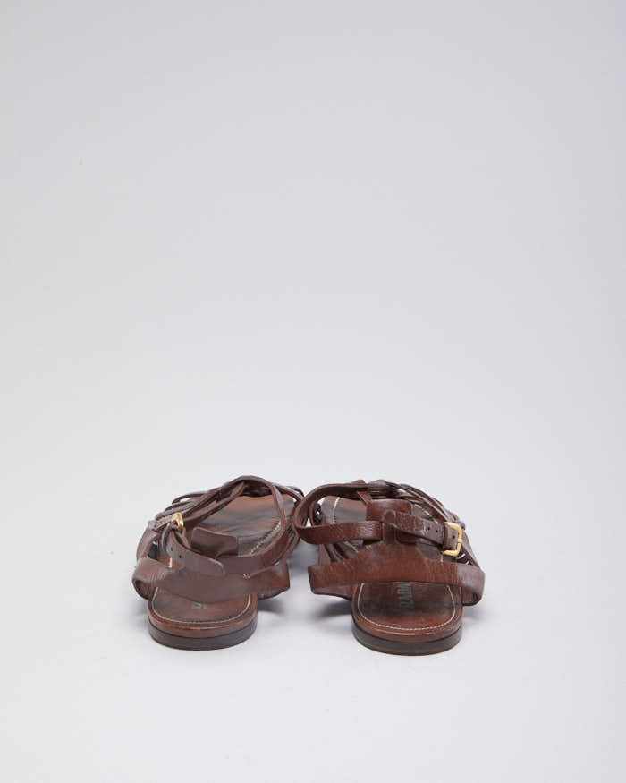 Vintage Woman's Brown Prada Leather Gladiator sandals - UK 3