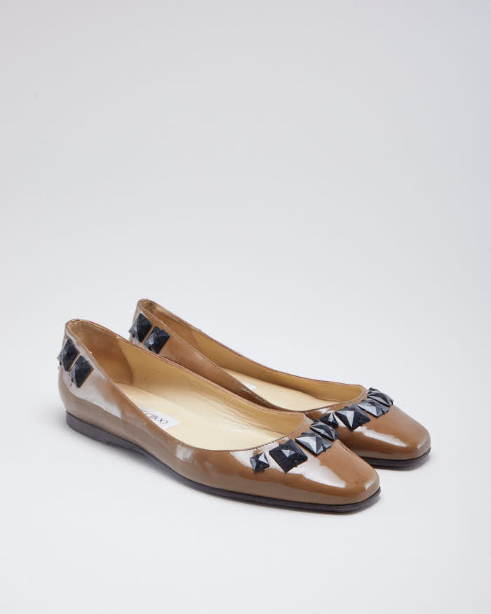 Vintage Woman's Brown Jimy Choo Patent Leather Pumps - UK^