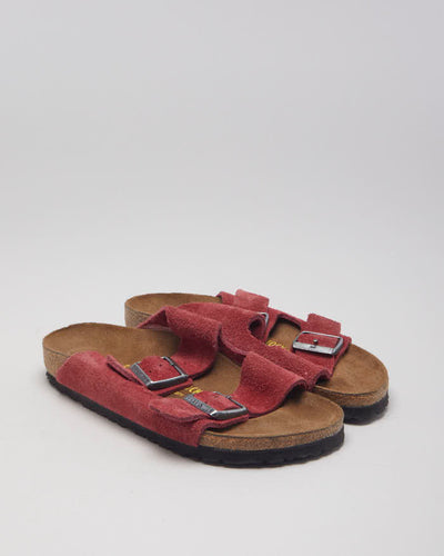 Birkenstock Red Suede Two Strap Sandals - UK 4