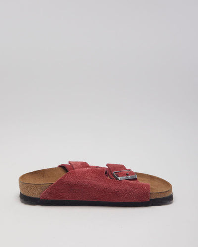 Birkenstock Red Suede Two Strap Sandals - UK 4