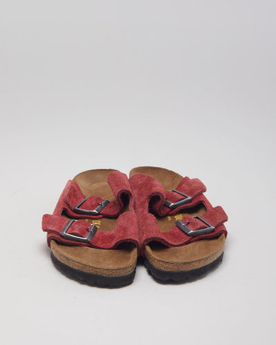 Birkenstock Red Suede Two Strap Sandals - UK 4