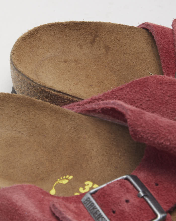Birkenstock Red Suede Two Strap Sandals - UK 4