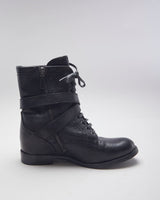 Vintage Prada Buckle Ankle Heeled Boots - UK 5