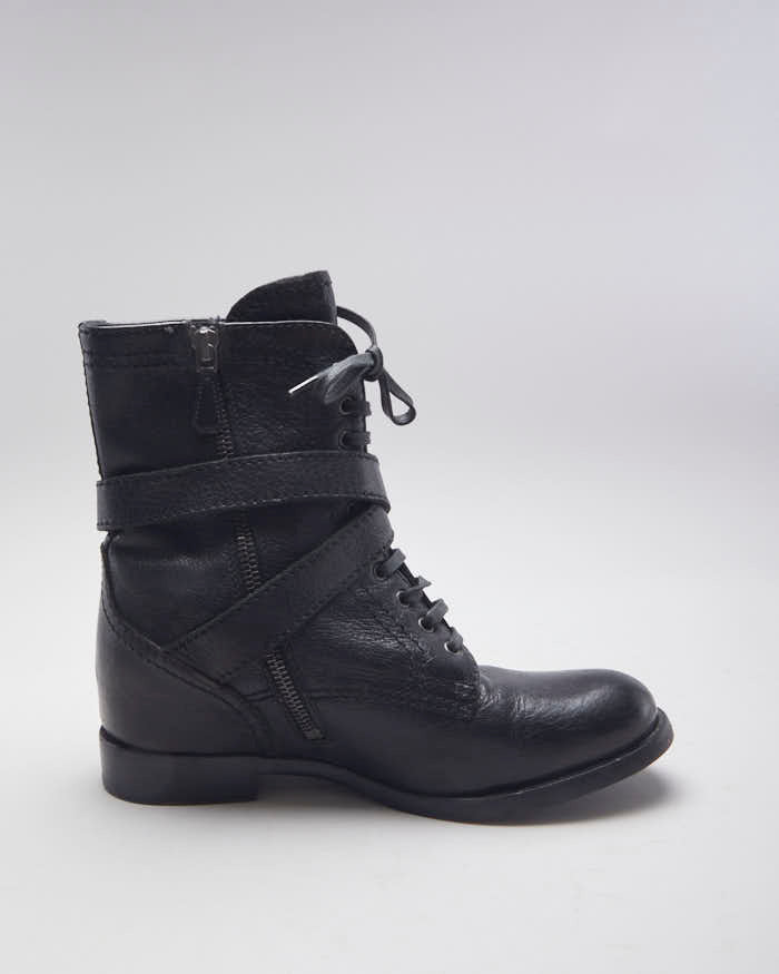 Vintage Prada Buckle Ankle Heeled Boots - UK 5