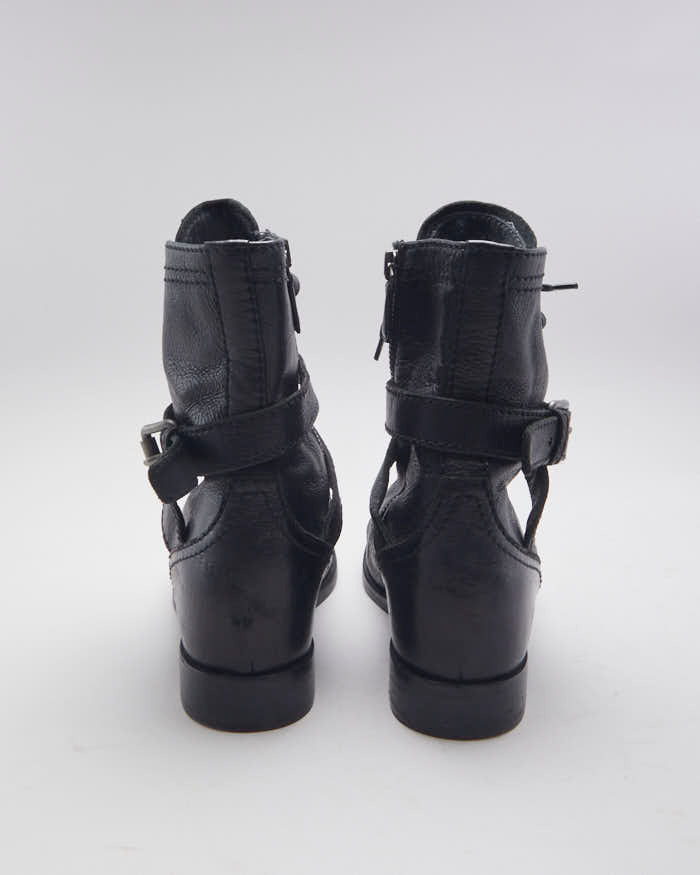 Vintage Prada Buckle Ankle Heeled Boots - UK 5