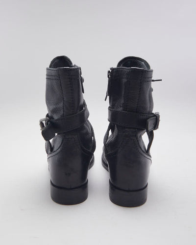 Vintage Prada Buckle Ankle Heeled Boots - UK 5