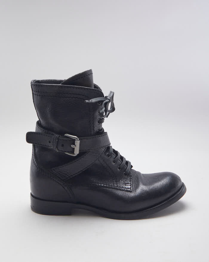 Vintage Prada Buckle Ankle Heeled Boots - UK 5