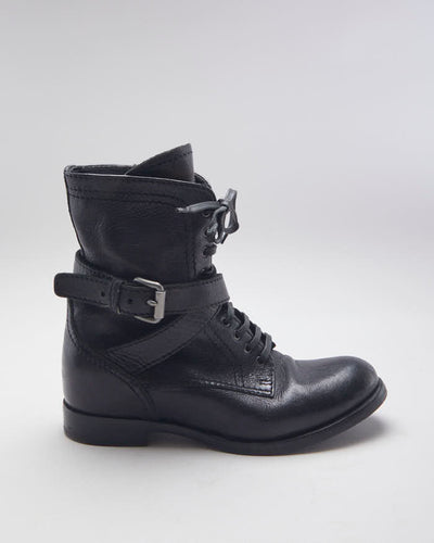 Vintage Prada Buckle Ankle Heeled Boots - UK 5