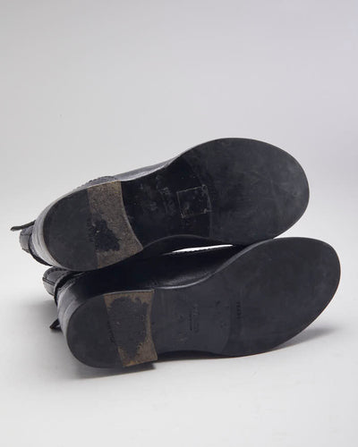 Vintage Prada Buckle Ankle Heeled Boots - UK 5