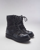 Vintage Women's Round Toe Combat Boots - UK 4.5