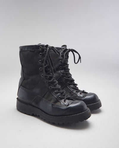 Vintage Women's Round Toe Combat Boots - UK 4.5