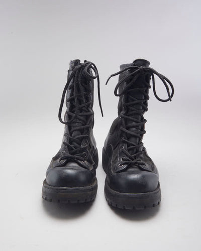 Vintage Women's Round Toe Combat Boots - UK 4.5