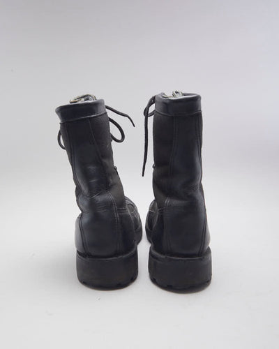 Vintage Women's Round Toe Combat Boots - UK 4.5