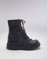 Vintage Women's Round Toe Combat Boots - UK 4.5