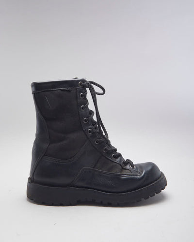 Vintage Women's Round Toe Combat Boots - UK 4.5