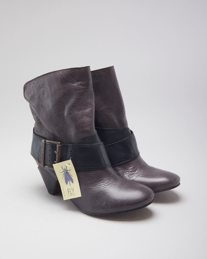 Vintage Y2K Fly London Buckle Ankle Boots - UK 5