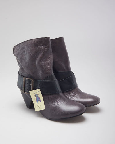 Vintage Y2K Fly London Buckle Ankle Boots - UK 5