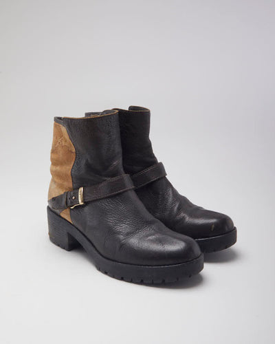 Vintage Y2K Chunky Strapped Ankle Boots - UK 5