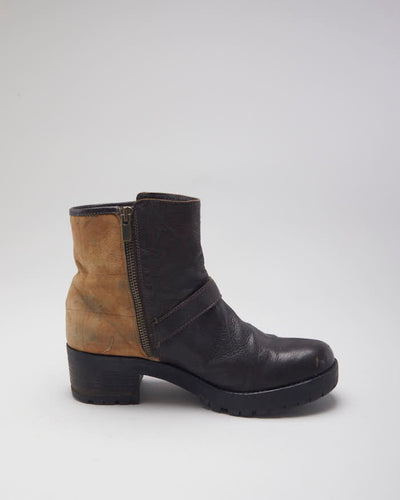 Vintage Y2K Chunky Strapped Ankle Boots - UK 5